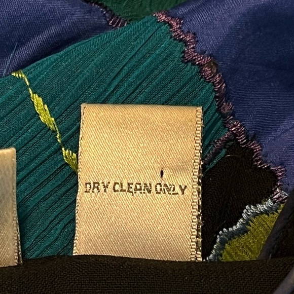 Vintage Chicos Boho Jacket Silk Rayon Art to Wear Appliqué Long size 2/US Large - Picture 8 of 8